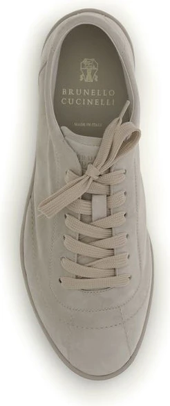 Sneakers Brunello Cucinelli Beige Calf Leather Bos Taurus Low Top