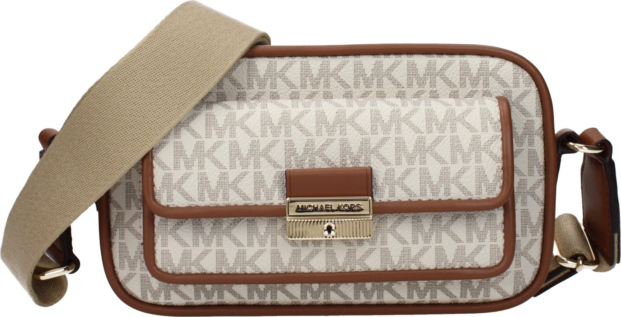 Michael Kors Бежевая сумка через плечо из ткани