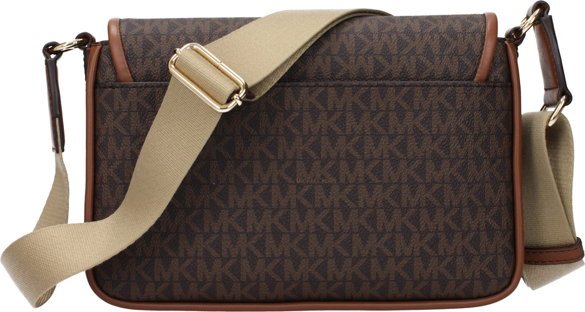 Коричневая тканевая сумка через плечо Michael Kors