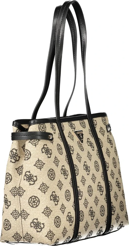 Бежевая хлопковая женская сумка Guess Shoes