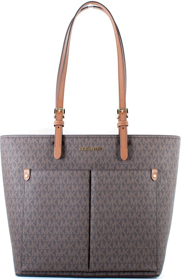Коричневая холщовая сумка-тоут Michael Kors