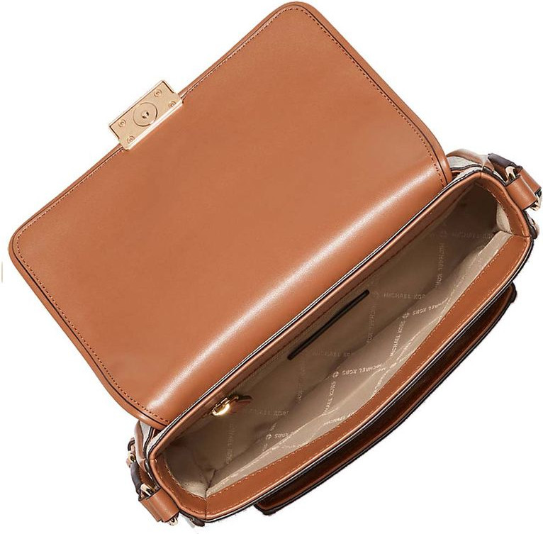 Коричневая сумка через плечо Michael Kors из канваса