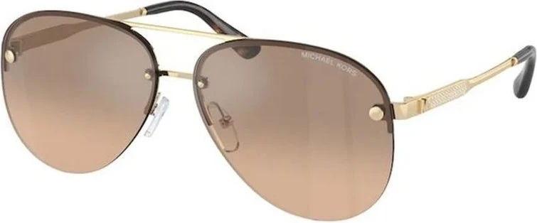 Золотые металлические солнцезащитные очки Michael Kors
