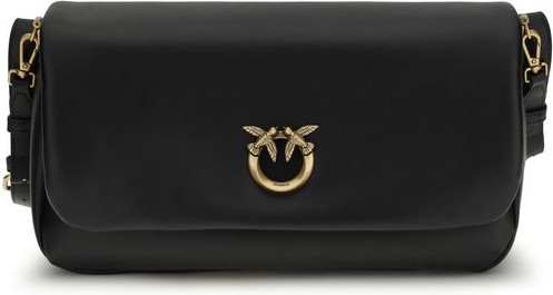 Черная сумка на плечо из кожи быка Bos Taurus