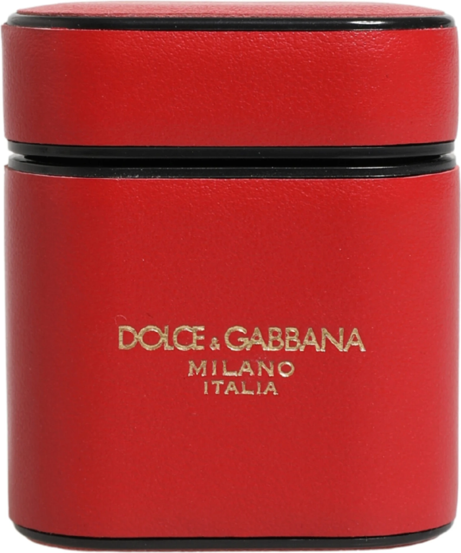 Чехол для AirPods Dolce & Gabbana из красной телячьей кожи с принтом логотипа