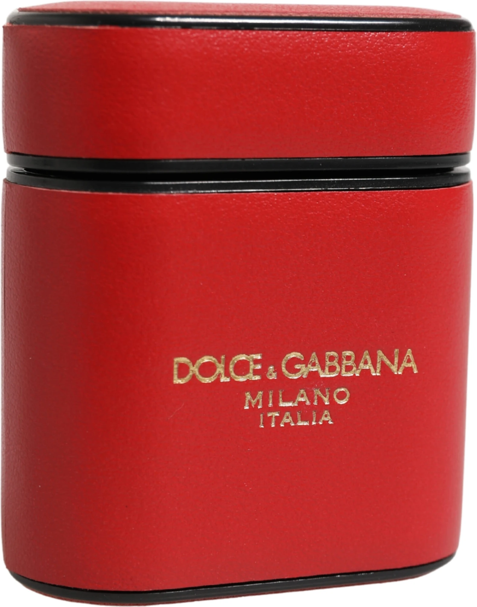 Чехол для AirPods Dolce & Gabbana из красной телячьей кожи с принтом логотипа