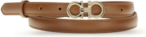 Beige Calf Leather Thin Belt by Ferragamo