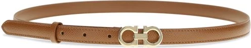 Beige Calf Leather Thin Belt by Ferragamo