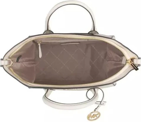 Бежевая кожаная сумка Michael Kors