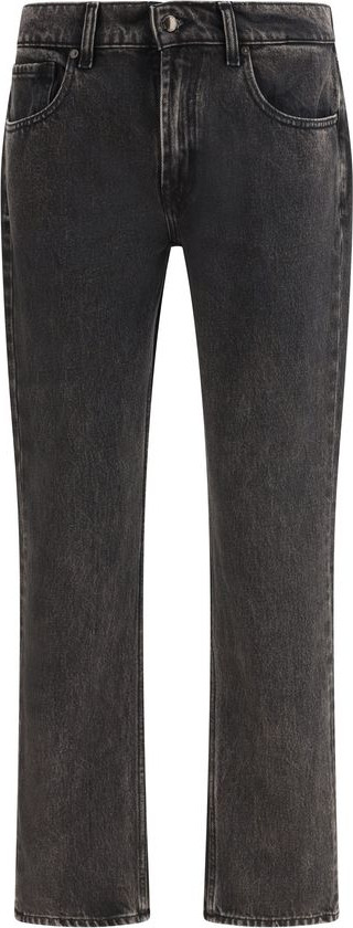 Black Cotton Straight-Leg Jeans
