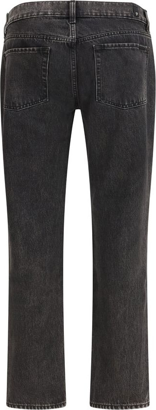 Black Cotton Straight-Leg Jeans