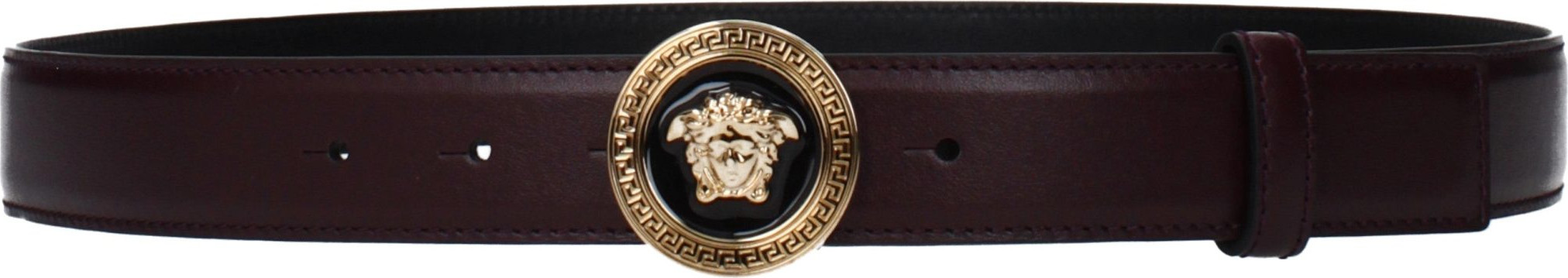 Фиолетовый кожаный ремень Versace