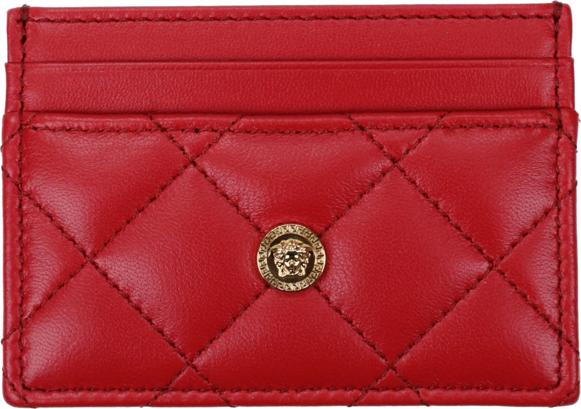 Красный кожаный держатель для документов от Versace