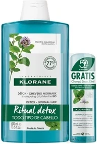 Набор Klorane Ritual Detox с шампунем и сухим шампунем с мятой