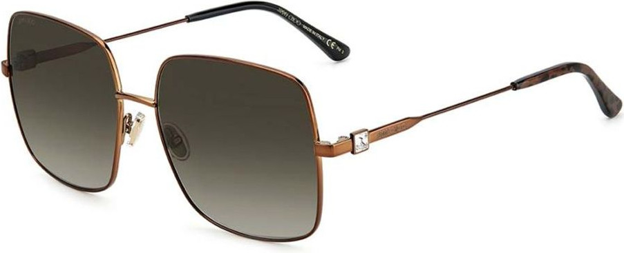 Коричневые металлические солнцезащитные очки Jimmy Choo Eyewear