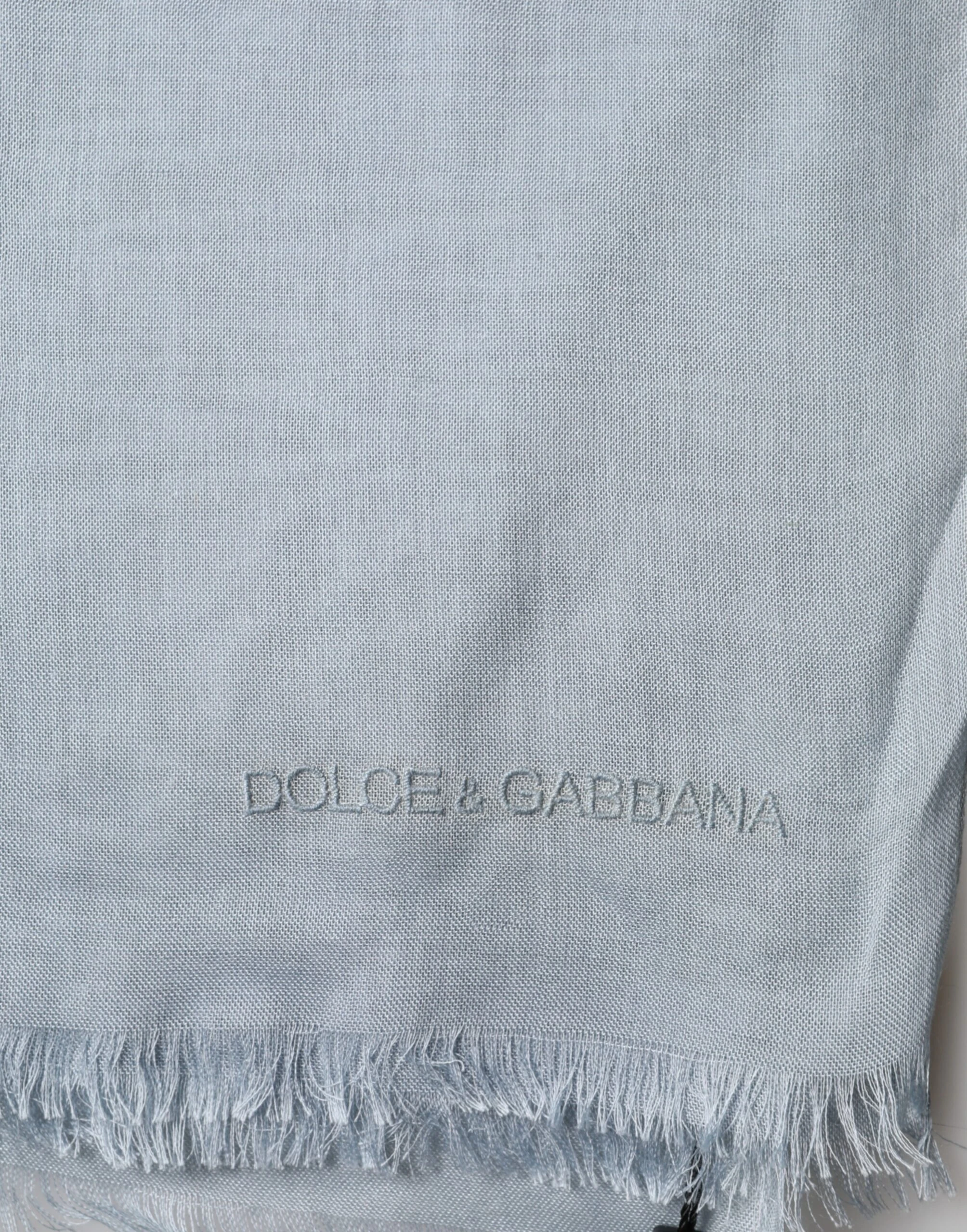 Шаль-платок Dolce & Gabbana, светло-голубой, вязаный кашемир