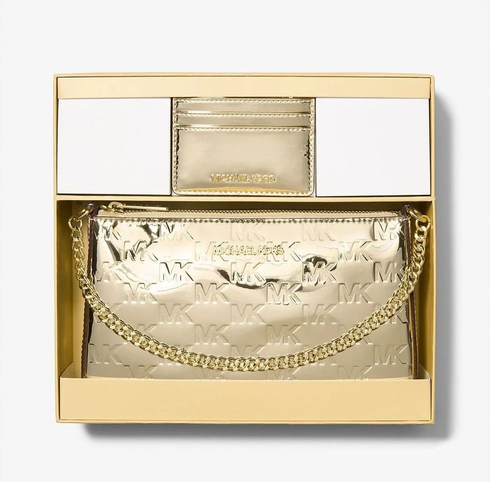 Золотая холщовая сумка Michael Kors
