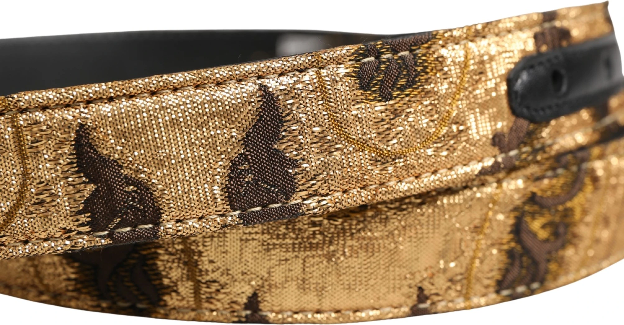 Ремeнь Dolce & Gabbana из ацетата, кожи и металла с золотой пряжкой, бежевый