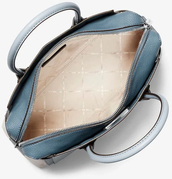 Синяя кожаная сумка Michael Kors