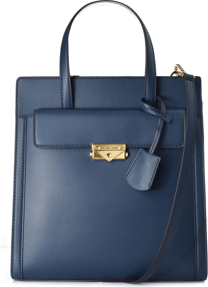 Синяя кожаная сумка Michael Kors