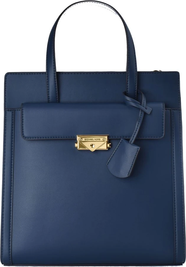 Синяя кожаная сумка Michael Kors
