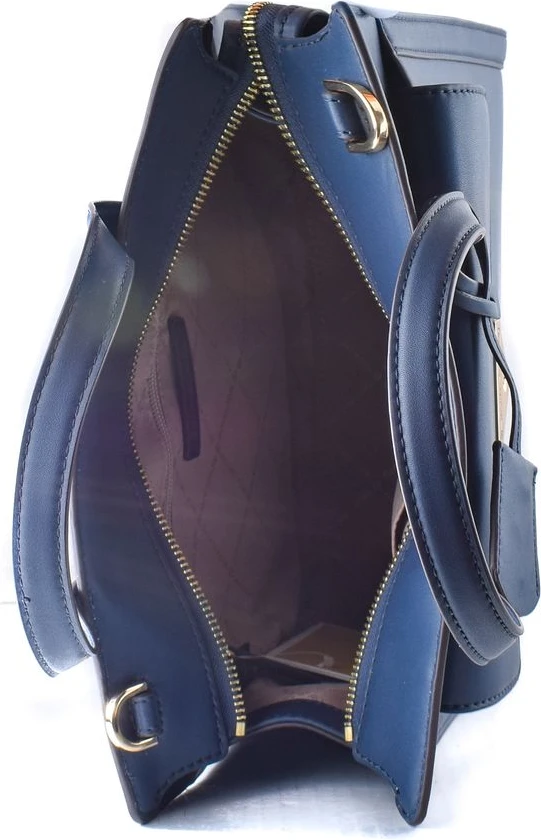 Синяя кожаная сумка Michael Kors