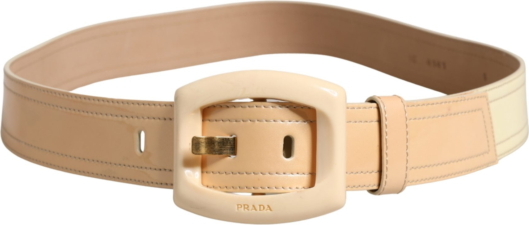 Широкий пояс-ремень Prada с логотипом из кожи