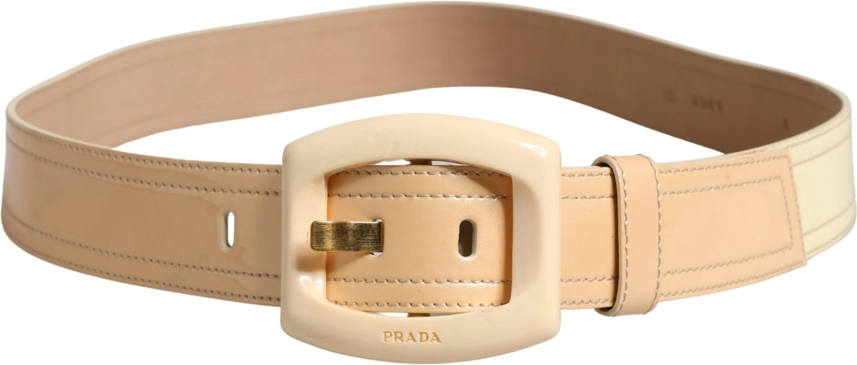 Широкий пояс-ремень Prada с логотипом из кожи