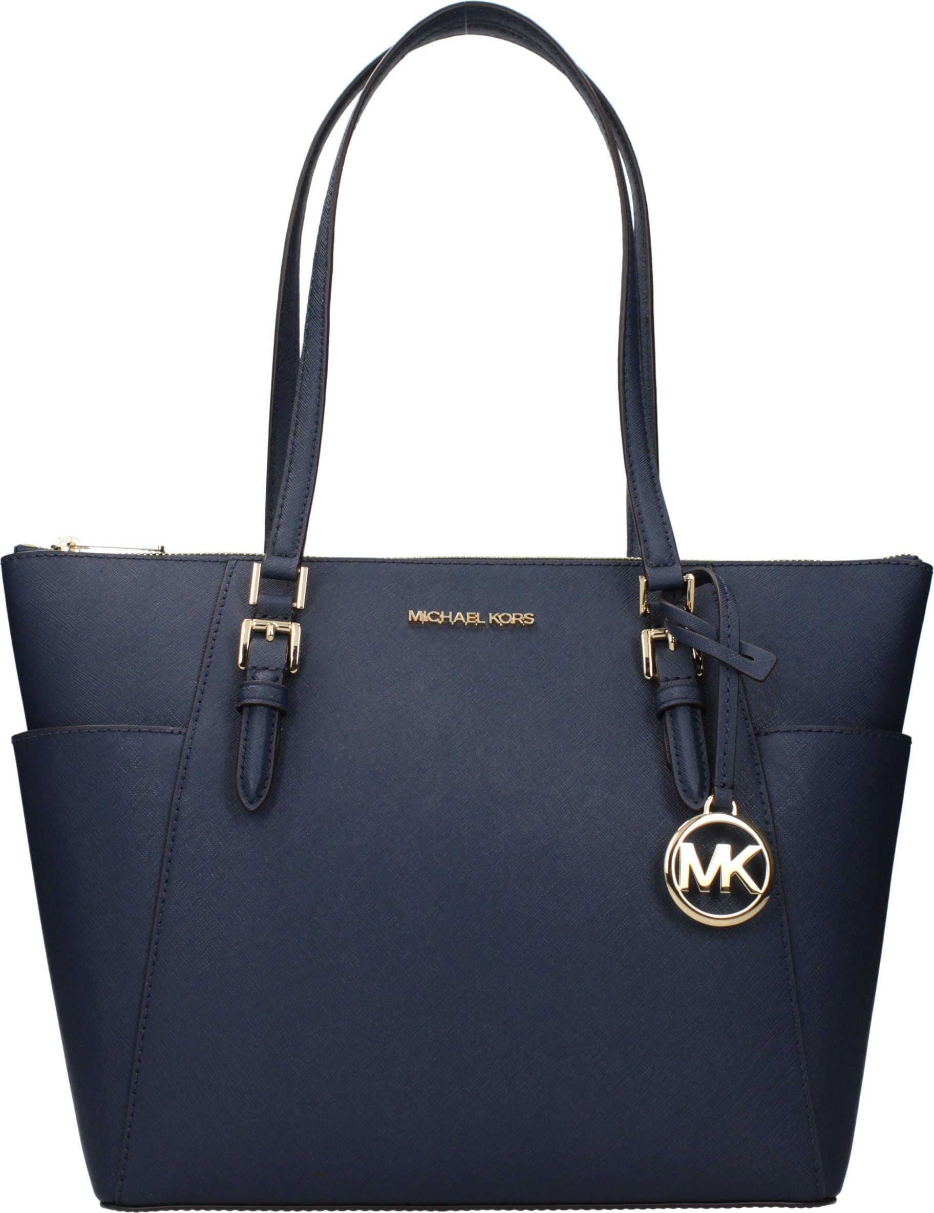 Синяя кожаная сумка на плечо Michael Kors