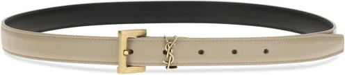 Belt Saint Laurent Beige Calf Leather Bos Taurus Thin Belt