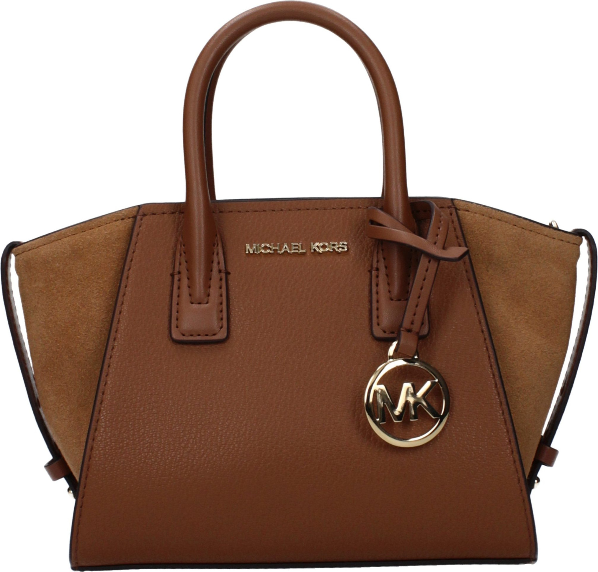 Коричневая кожаная сумка Michael Kors