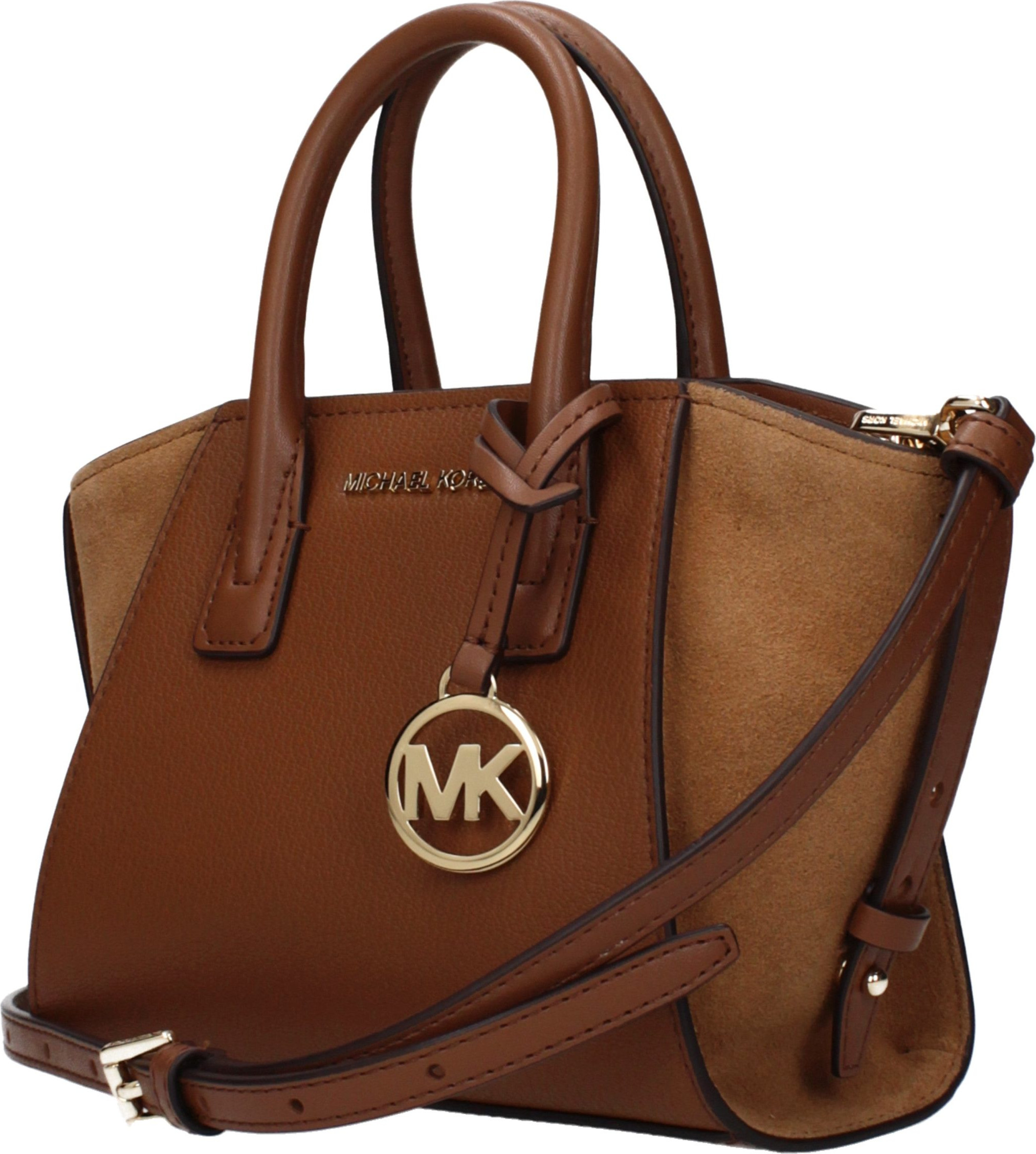 Коричневая кожаная сумка Michael Kors