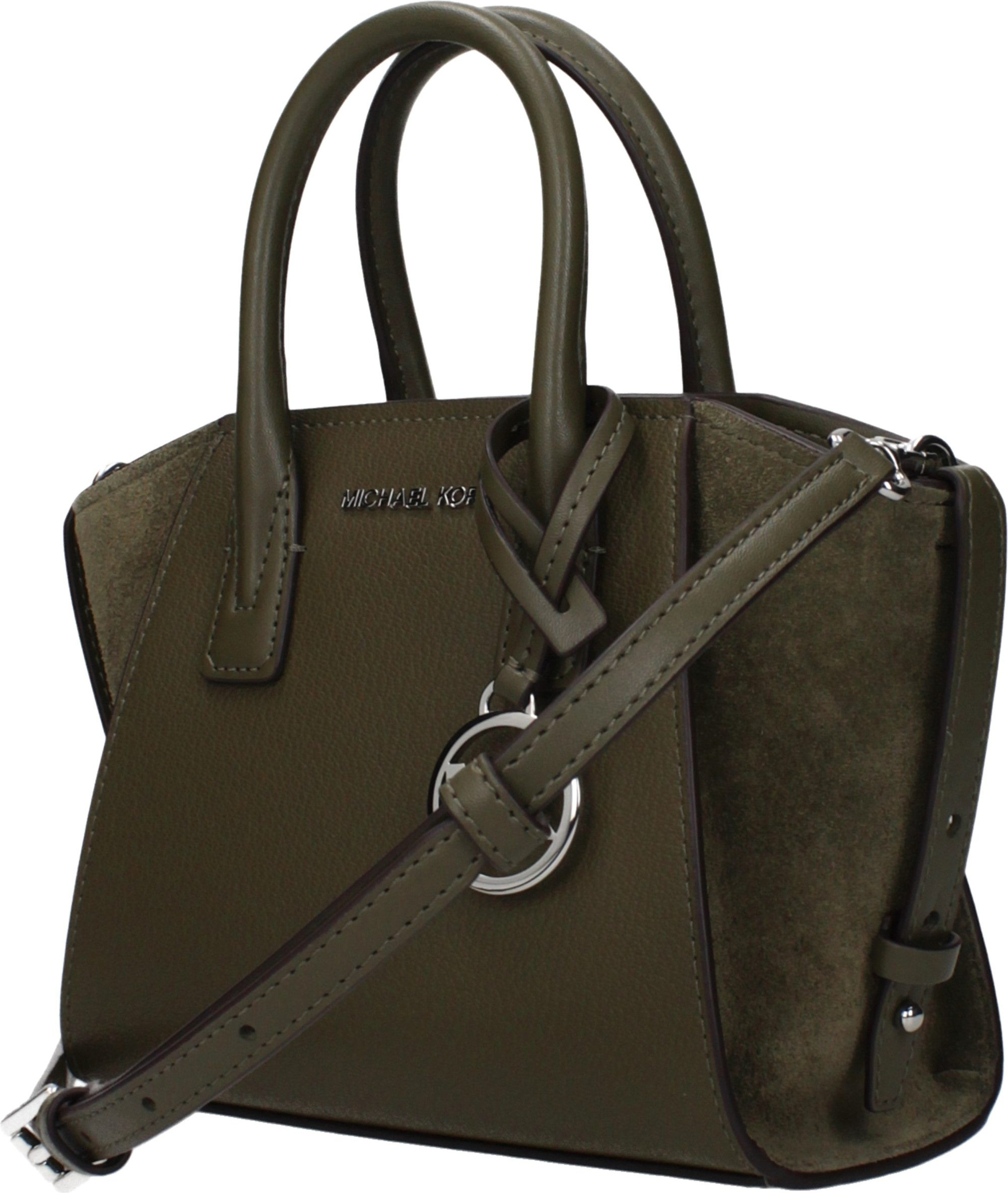 Зеленая кожаная сумка Michael Kors