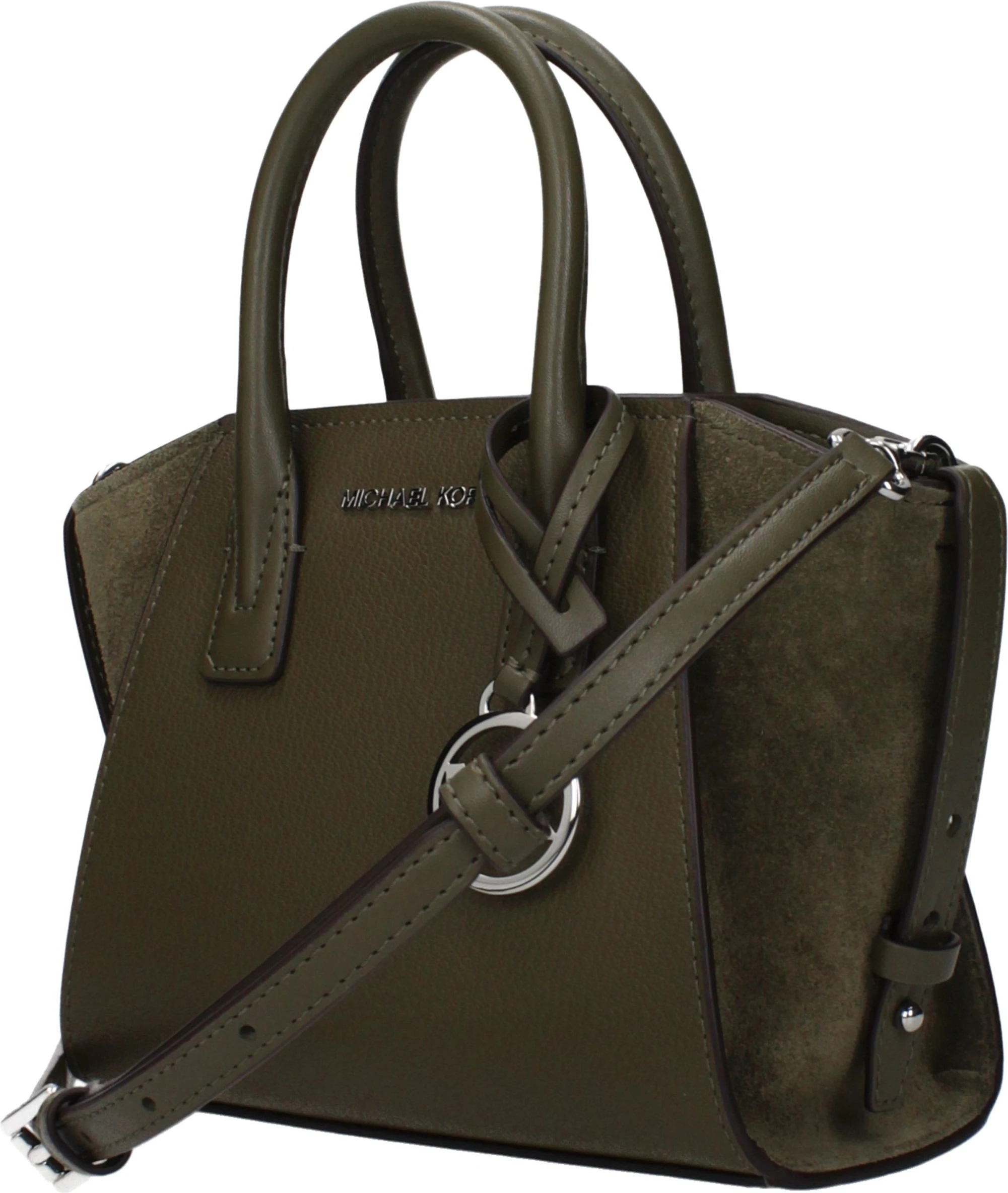 Зеленая кожаная сумка Michael Kors