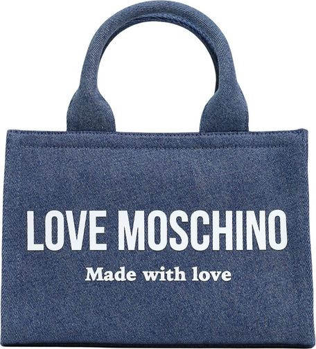 Синяя хлопковая сумка LOVE MOSCHINO