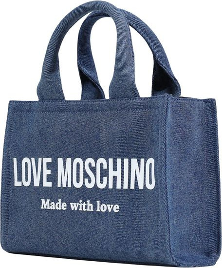 Синяя хлопковая сумка LOVE MOSCHINO