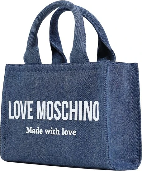 Синяя хлопковая сумка LOVE MOSCHINO