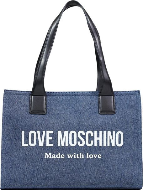 Синяя хлопковая сумка LOVE MOSCHINO