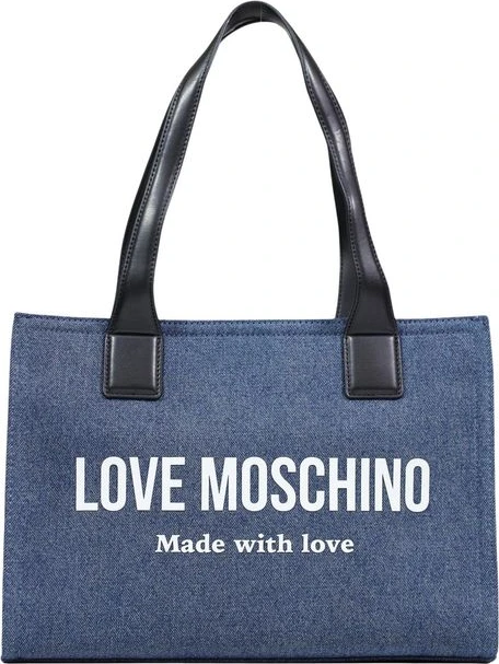 Синяя хлопковая сумка LOVE MOSCHINO