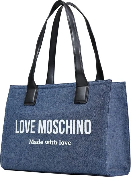 Синяя хлопковая сумка LOVE MOSCHINO