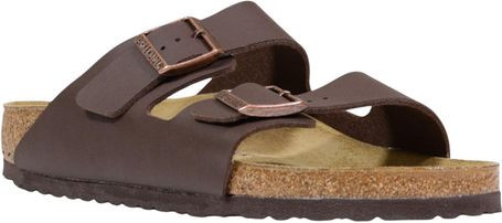 Brown Synthetic Flat Sandals Birkenstock