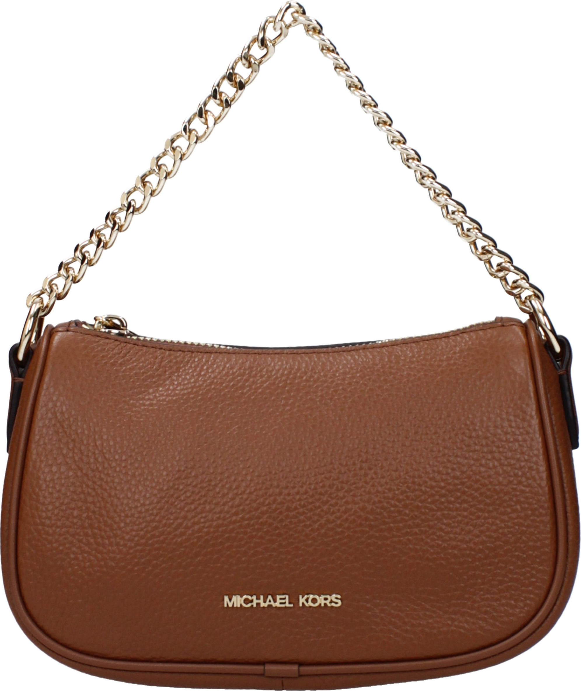 Коричневая кожаная сумка Michael Kors