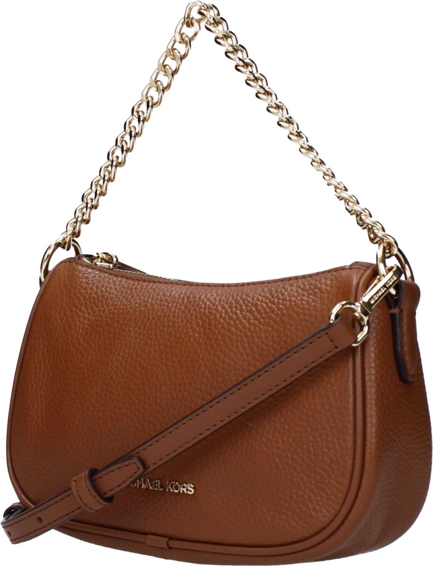 Коричневая кожаная сумка Michael Kors