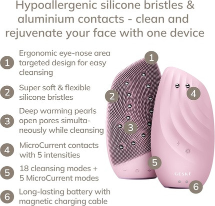 Geske Smartappguided Sonic Thermo Facial Brush & Facelifter 8 в 1