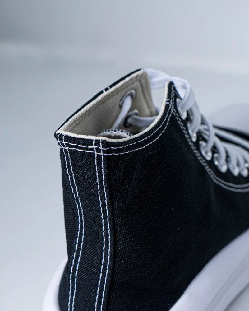 Черные высокие кроссовки Converse из хлопка