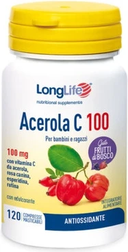 Acerola C 100 жевательные таблетки Longlife