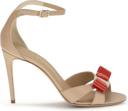 Sandals Ferragamo Beige Calf Leather Bos Taurus Stiletto Heel