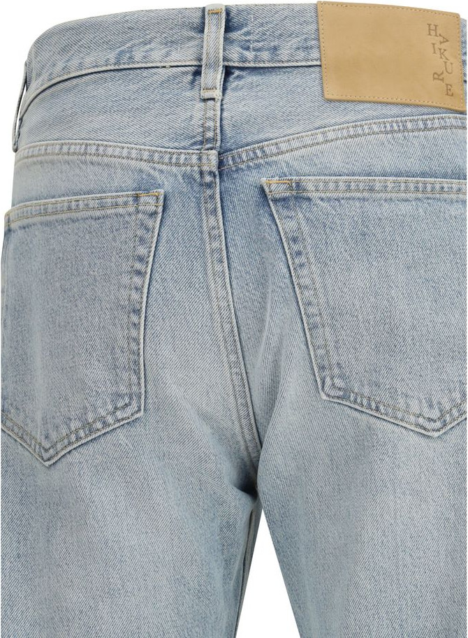 Blue Cotton Straight-Leg Jeans HAIKURE