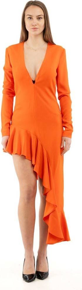 Orange Marabou Cocktail Dress Moschino