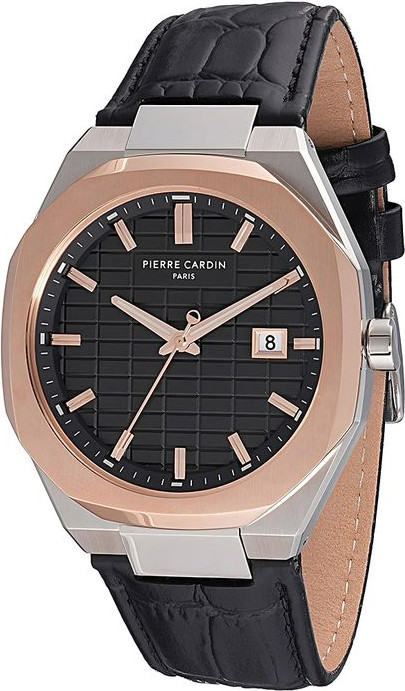 Часы Pierre Cardin Black Leather Dress Watch